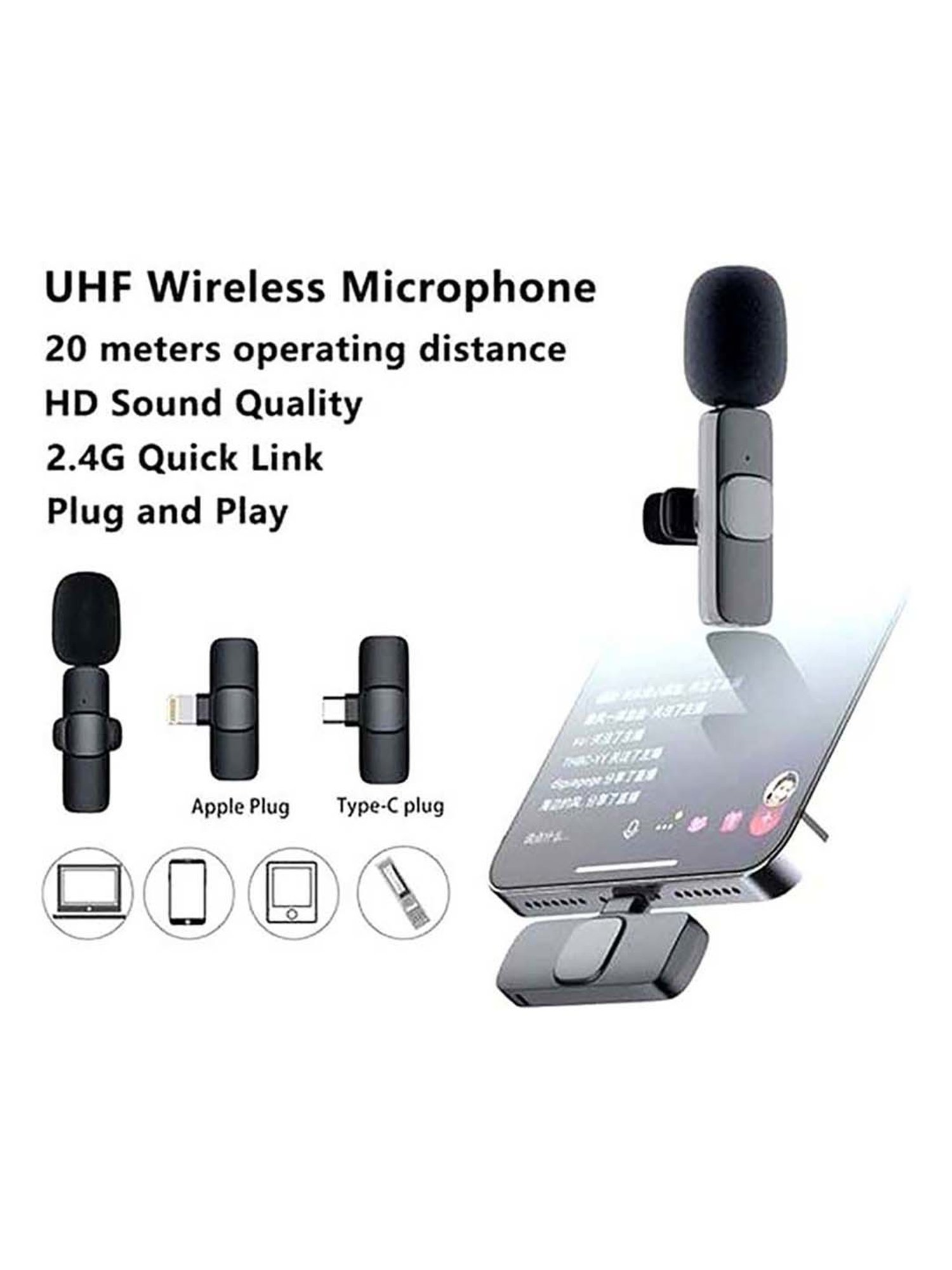 EYNK Type C Supported K8 Wireless Lapel Collar Mic Microphone