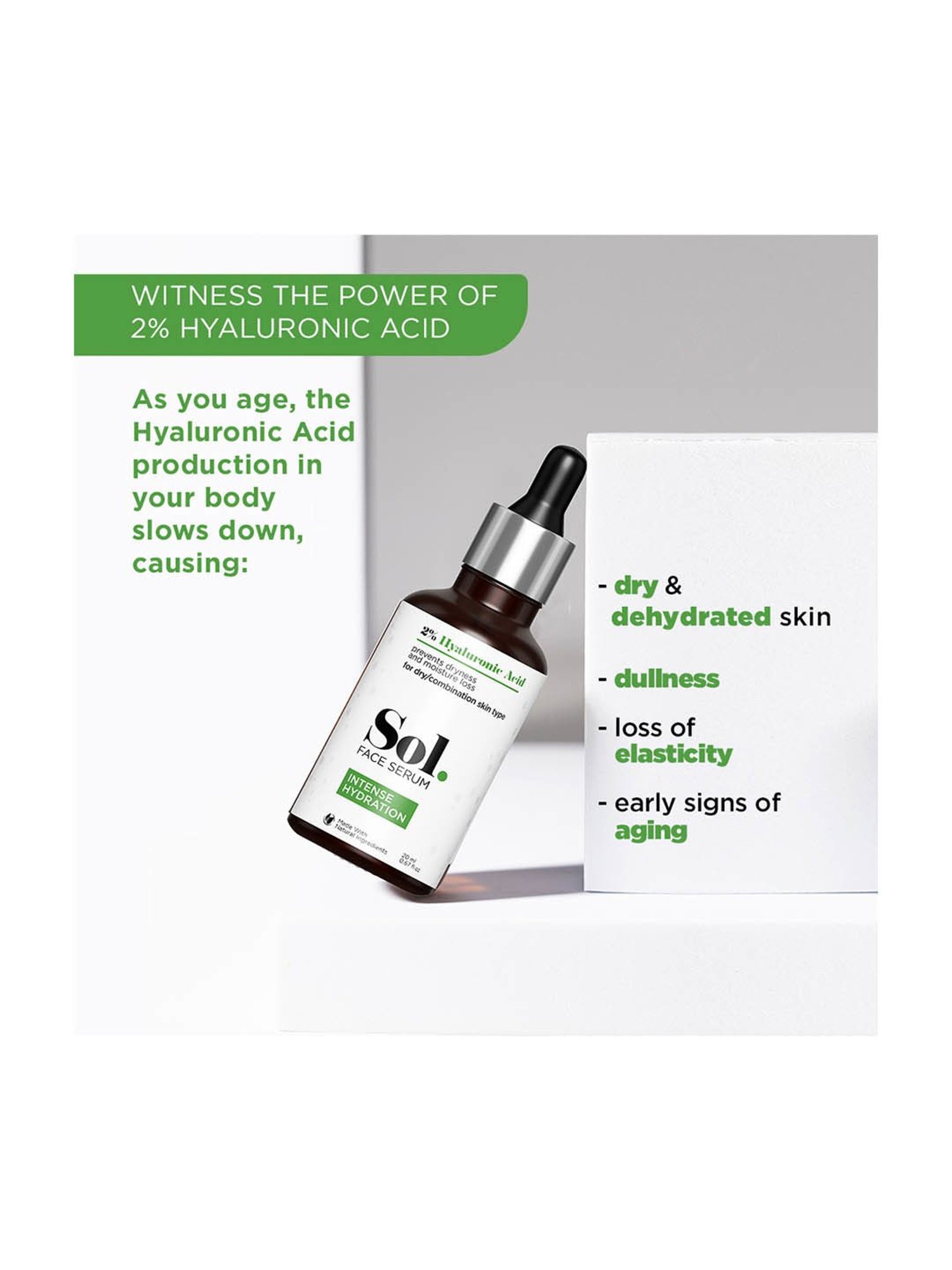 Sol. 2% Hyaluronic Acid Intense Hydration Face Serum - 20 ml