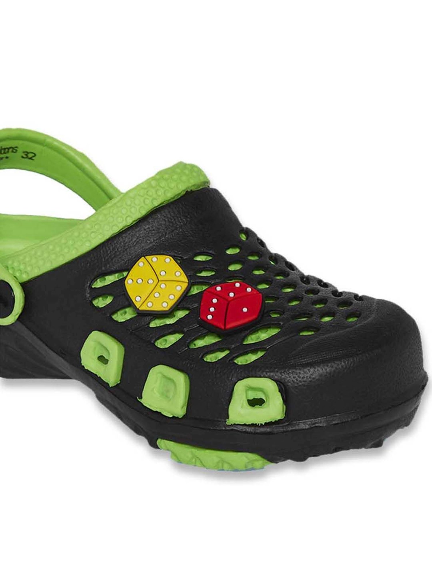 Yellow by Westside Navy Stripe Pattern Slides