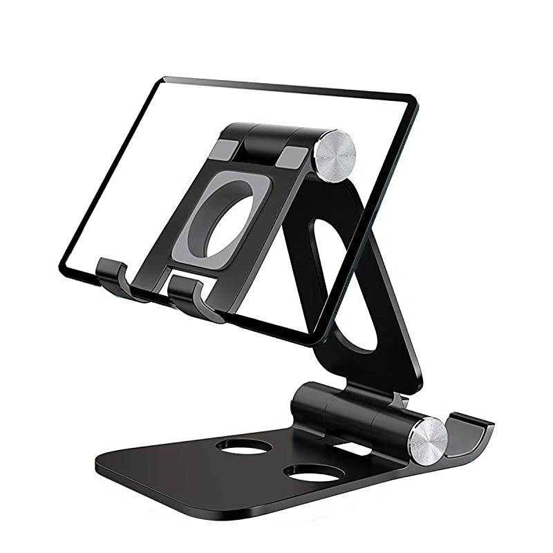 Tablet Stand Double Foldable Phone Stand Tablet Holder Iwatch Cradle Desktop Stands Compatible with Phone 11 Pro Xs Xs Max Xr X 8 7 6 6s Plus iPad Tablets 710quot Black