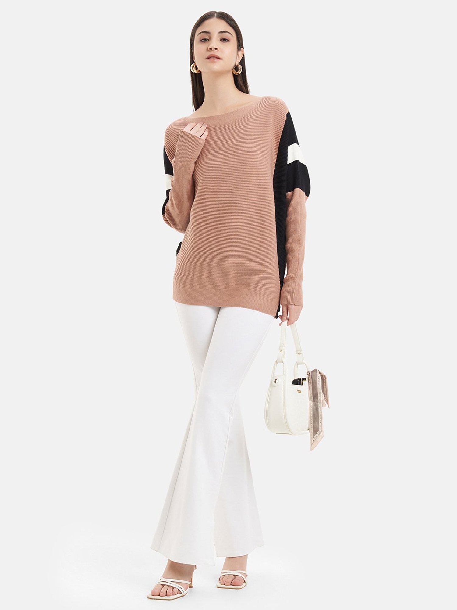 Kazo Khaki Color-Block Pullover