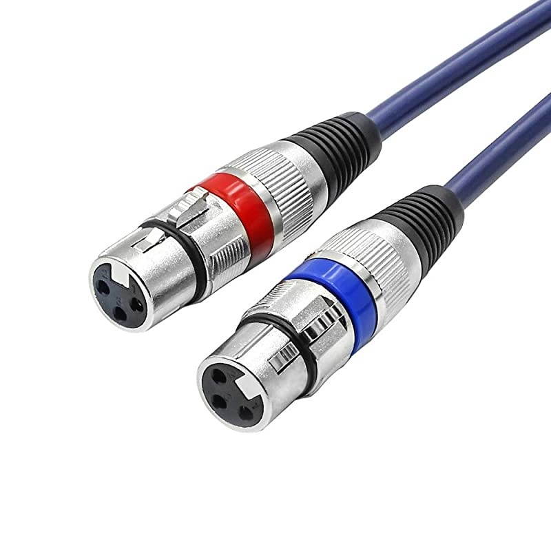 Dual XLR to RCA Cable Heavy Duty 2 XLR Female to 2 RCA Male Patch Cord HiFi Stereo Audio Connection Interconnect Lead Wire 5 ft 15m