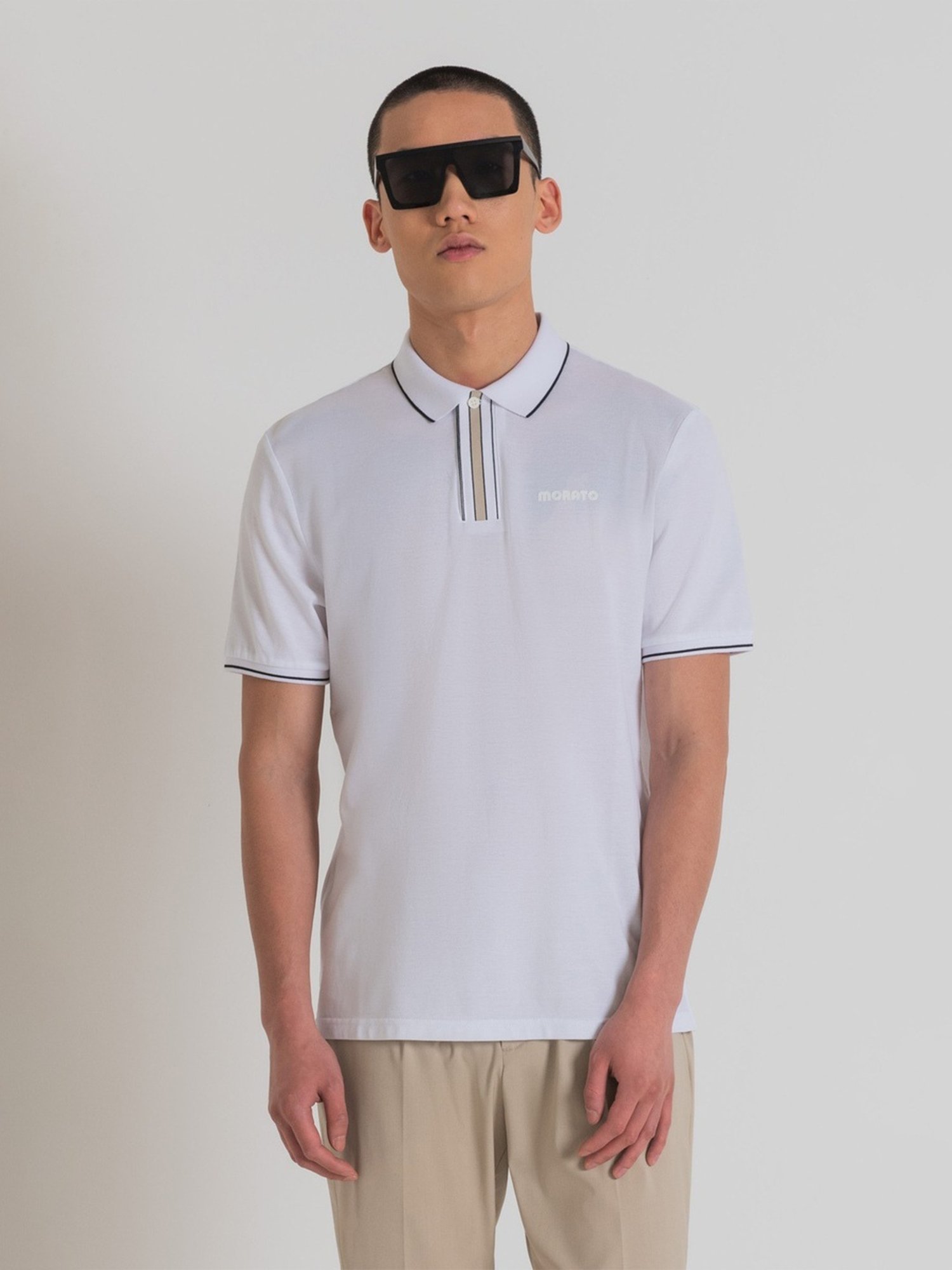 Antony Morato White Regular Fit Polo T-Shirt
