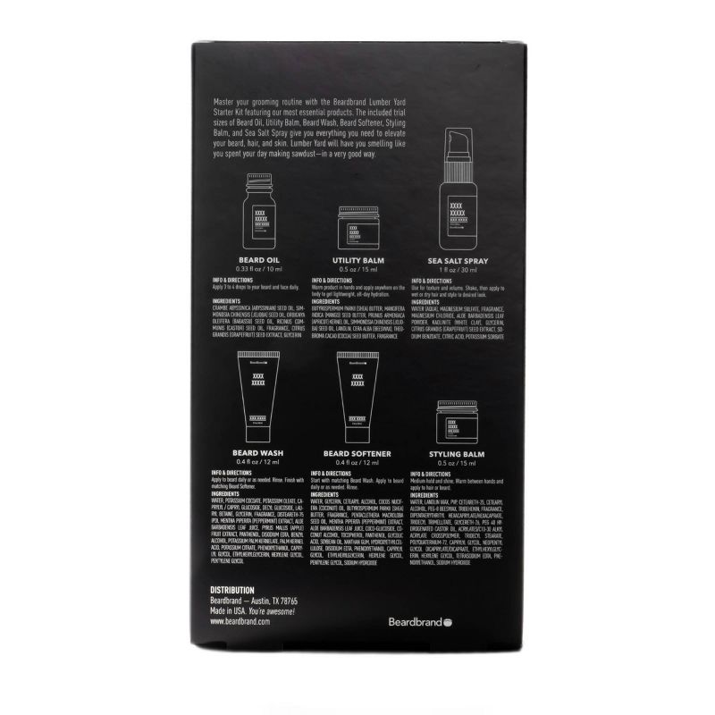 Beardbrand Lumber Yard Beard Starter Kit - 6ct