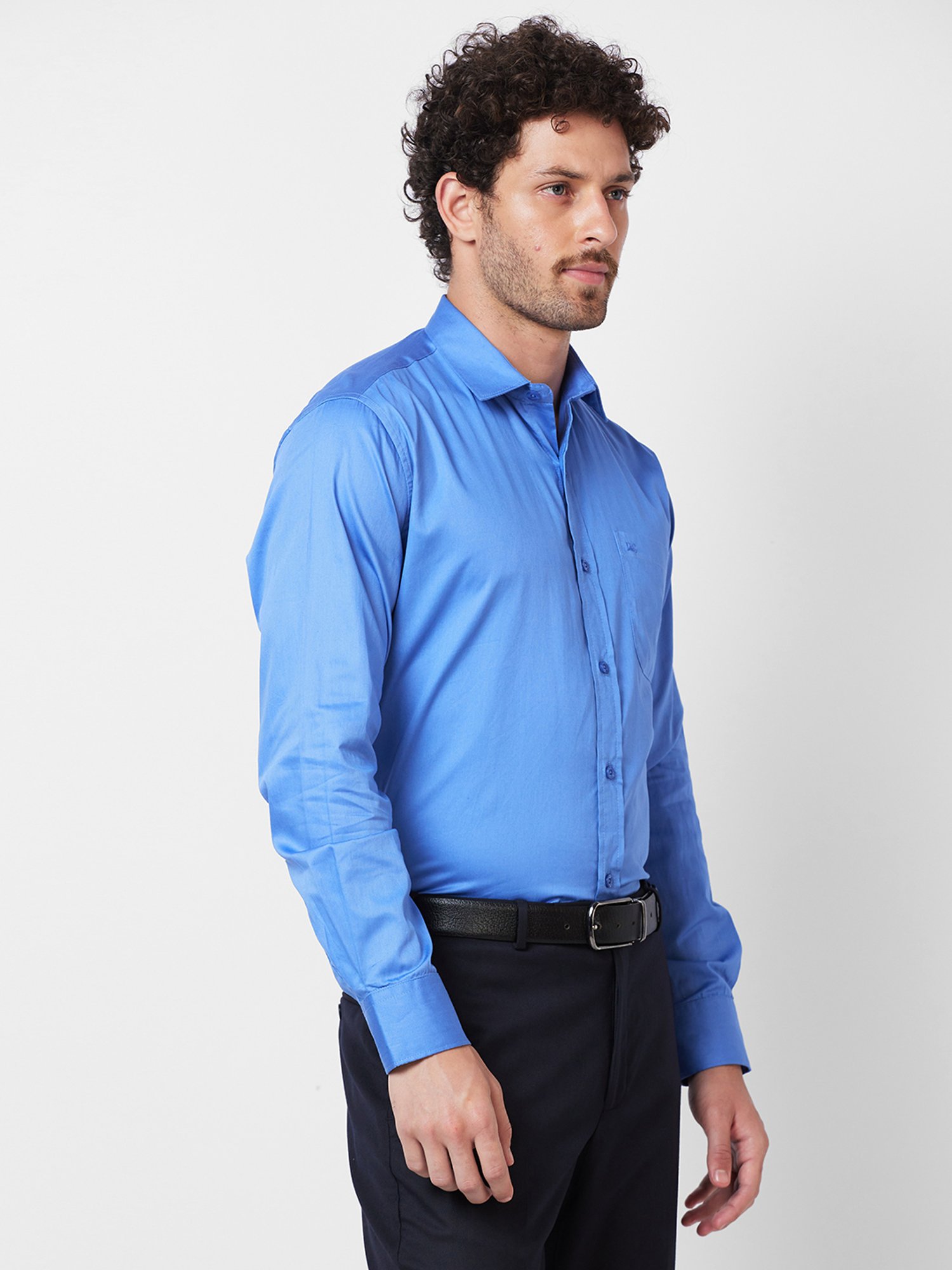 Kenneth Cole New York Blue Slim Fit Cotton Shirt