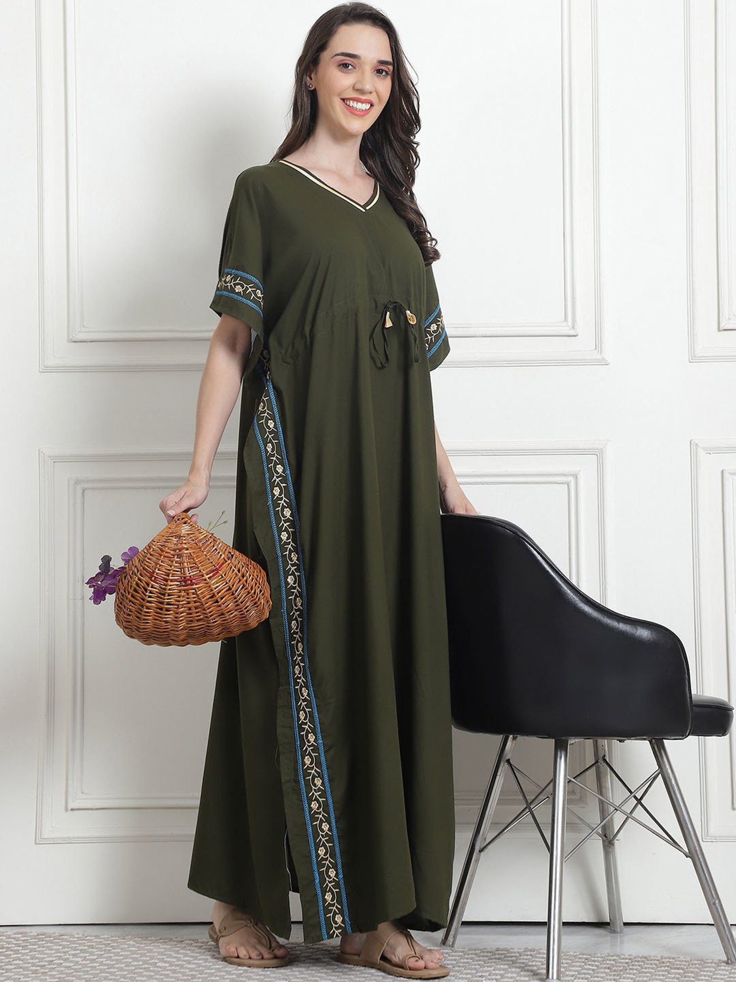 Secret Wish Olive Kaftan Nighty