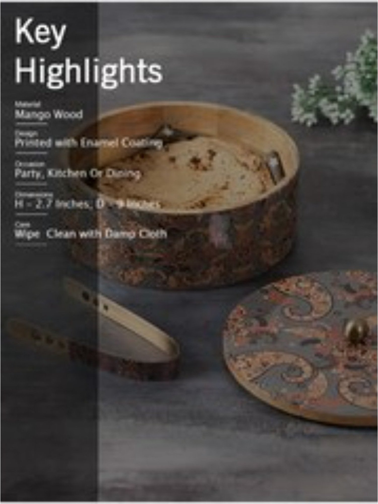 FnS Elantra Silver Stainless Steel Casserole With Lid (0.9 L)