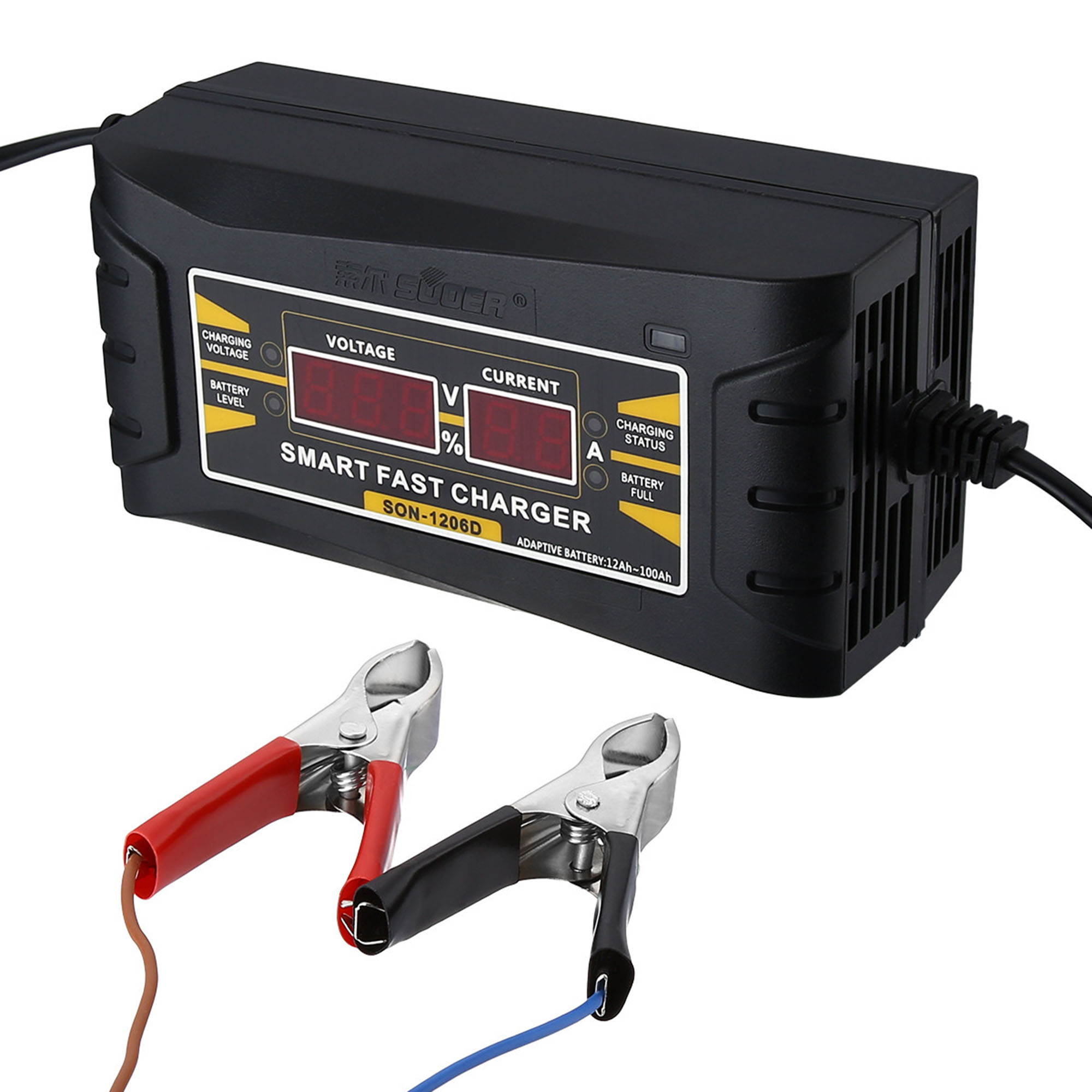 12V 6A Auto LCD Fast Charger Smart Lead-Acid GEL Battery Charger For Car Motorcycle