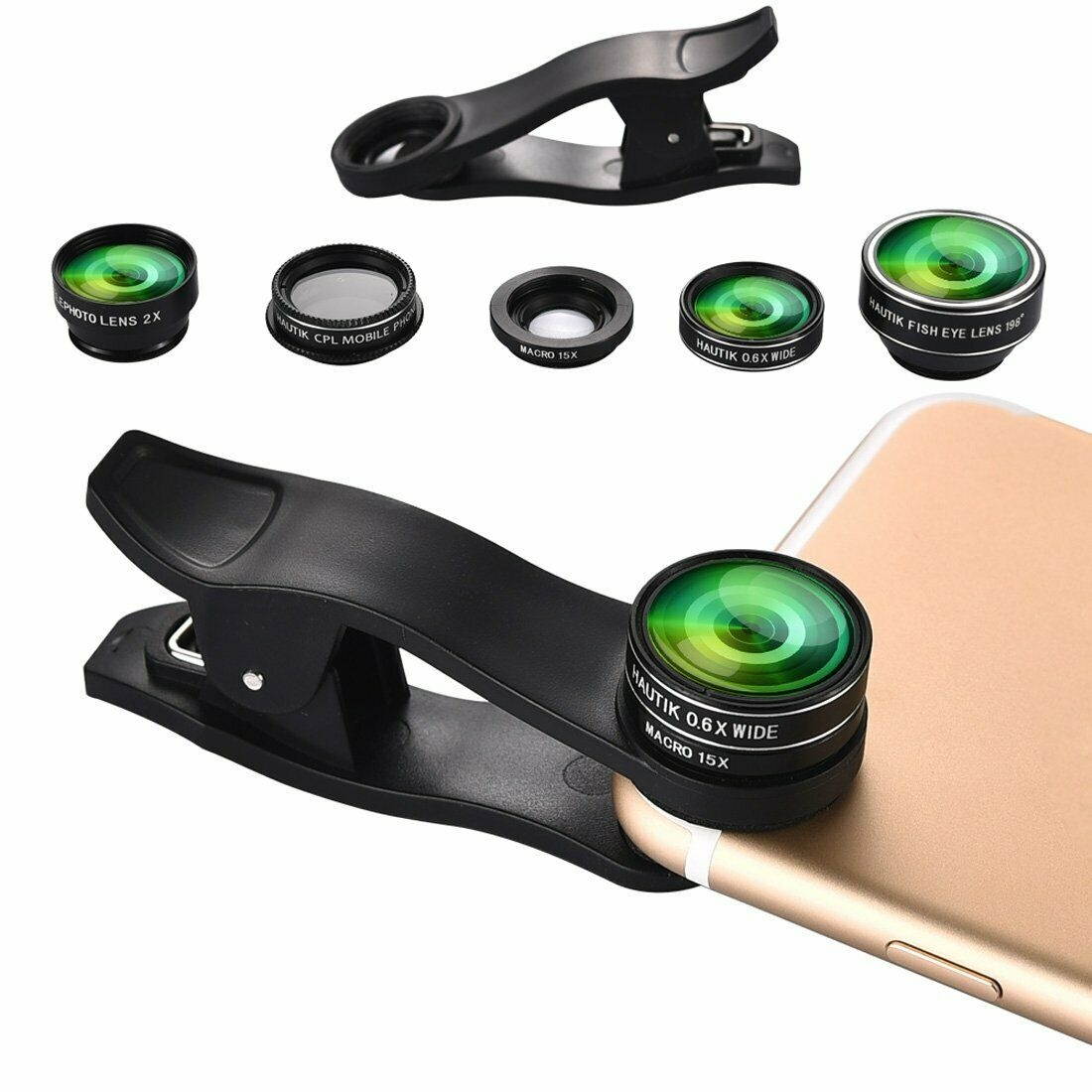 Universal Clip-On 3 IN 1 Fisheye Wide Angle Smartphones Macro Camera Lens