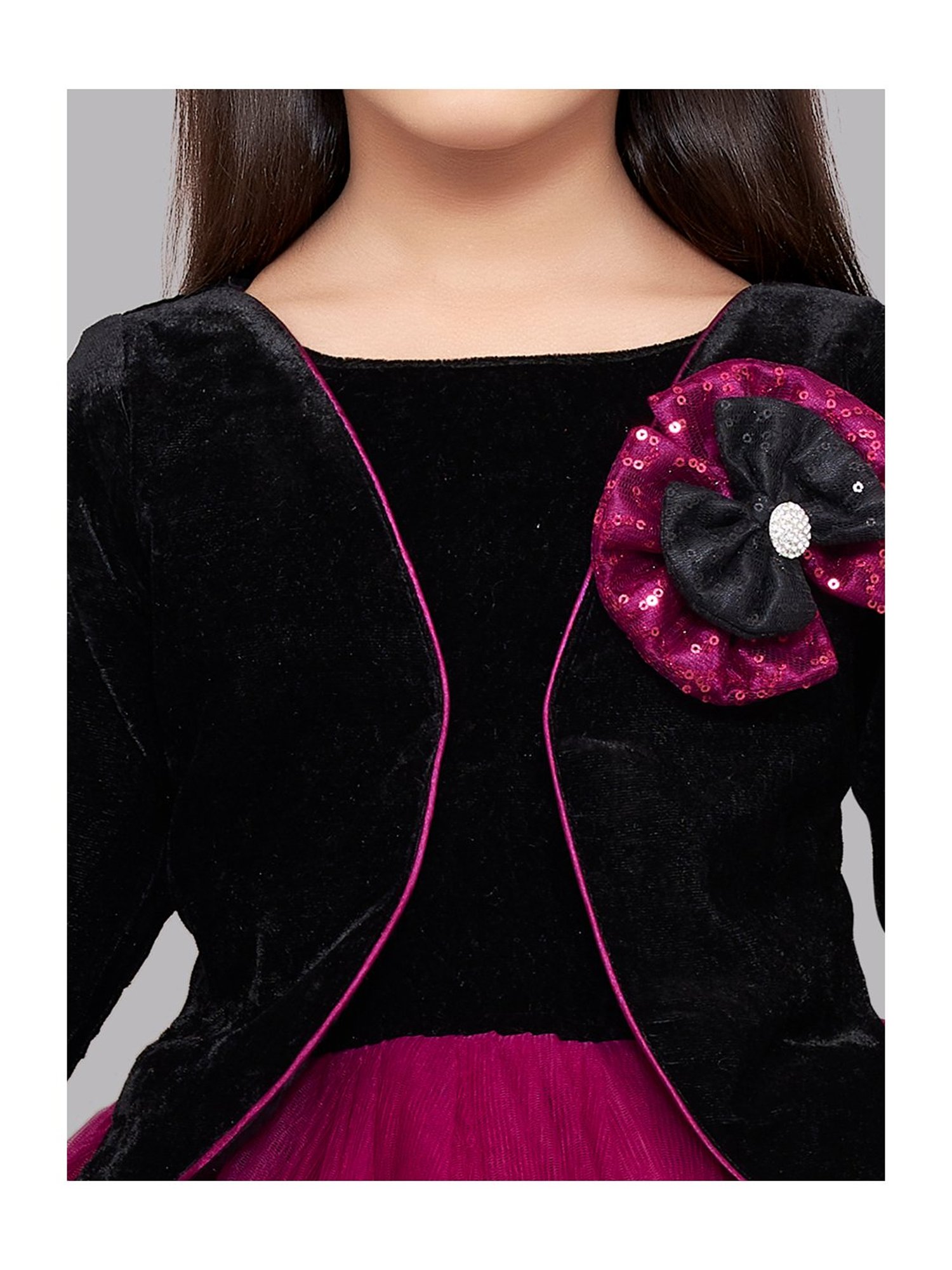 Many Frocks Kids Red Solid Dress