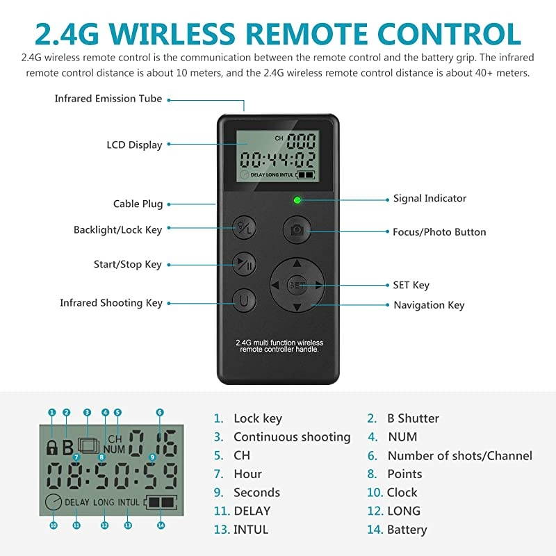NWD850 Vertical Shooting Power Pack Battery Grip Replacement for MBD18 with 24G Hz Wireless Remote Control for Nikon D850 CameraBattery Not Included