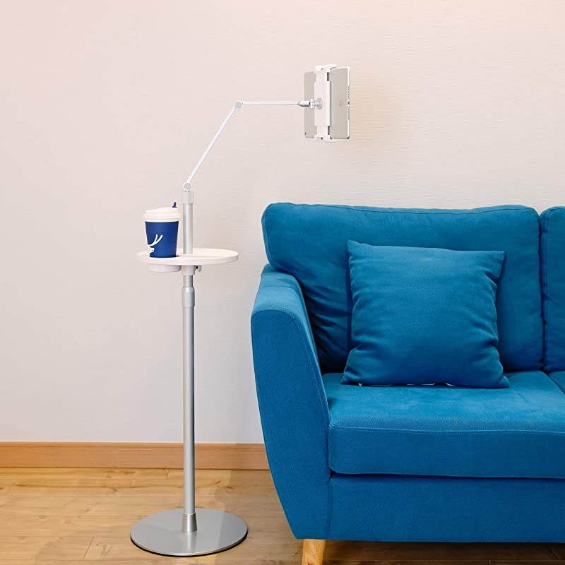 Tablet Floor Stand Holder for iPadApplicable to 45~10inch Smart Phone and Tablet Such as iPad iPhone X iPad ProiPad Mini iPad Air 12 iPad 24 Silver