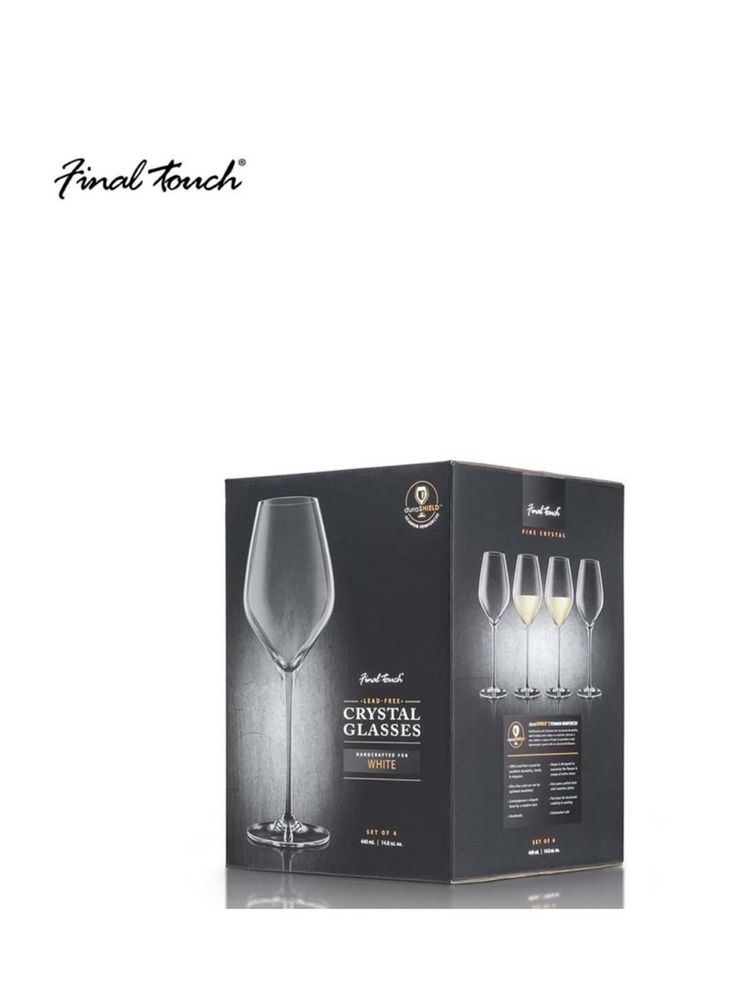 Final Touch 4-Piece Transparent White Wine Glass Set