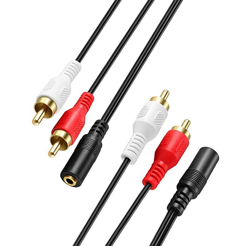 2 Pack 35mm to RCA Stereo Audio Cable Adapter BiDirectional AUX Auxiliary Male Headphone Jack Plug Y Splitter to LeftRight 2RCA Male Connector Plug Wire Cord