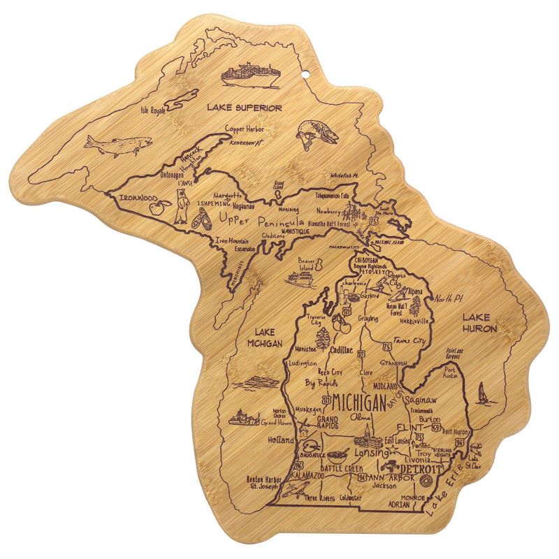 Totally Bamboo Destination Michigan (Full State) Serving and Cutting Board