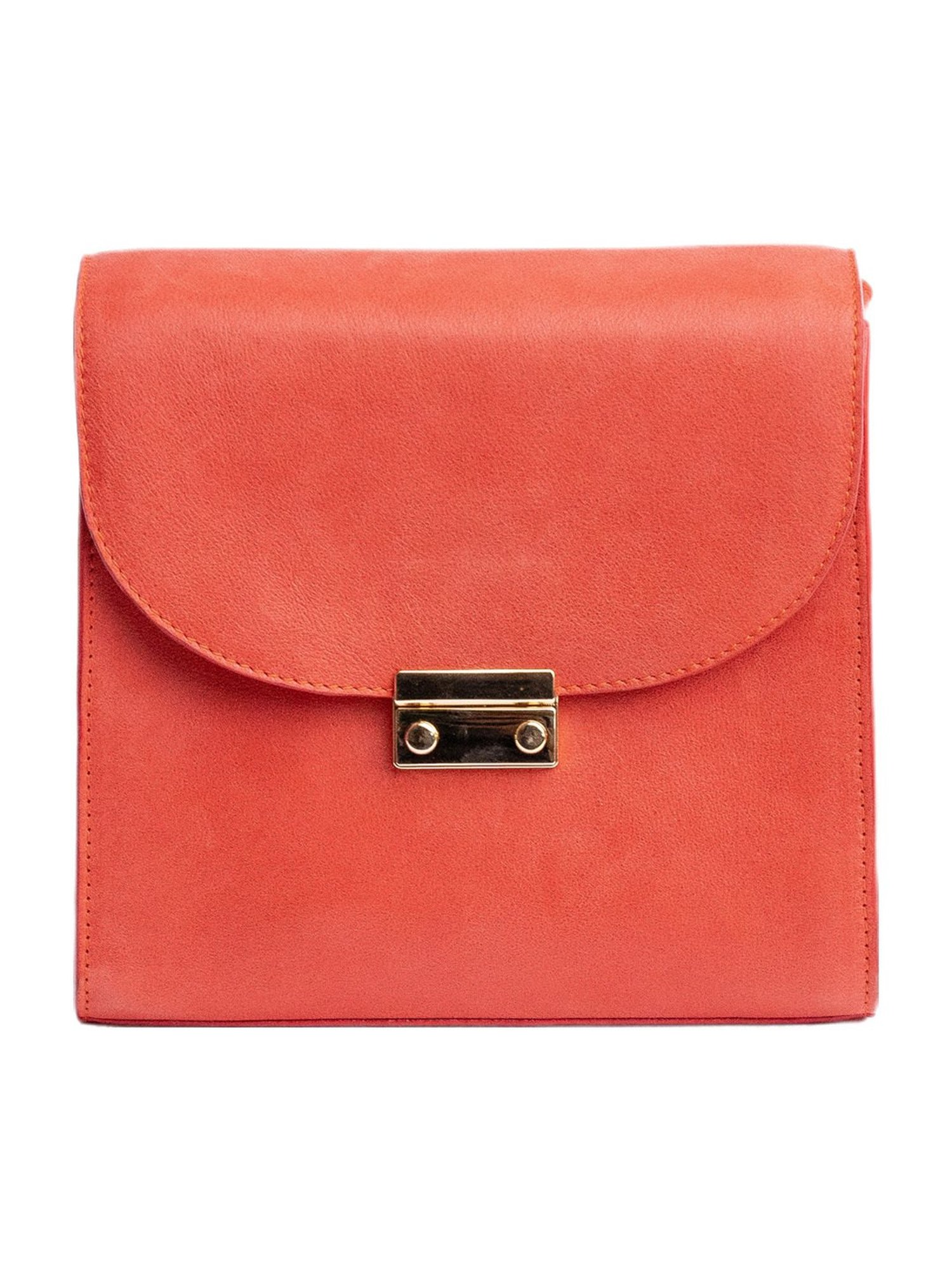 James Aston Ocean's Bloom Orange Medium Leather Cross Body Bag