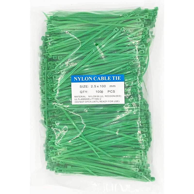 4 Inch length 18lb Small size Self Locking Nylon Cable Zip Ties 1000Piece Green 1000