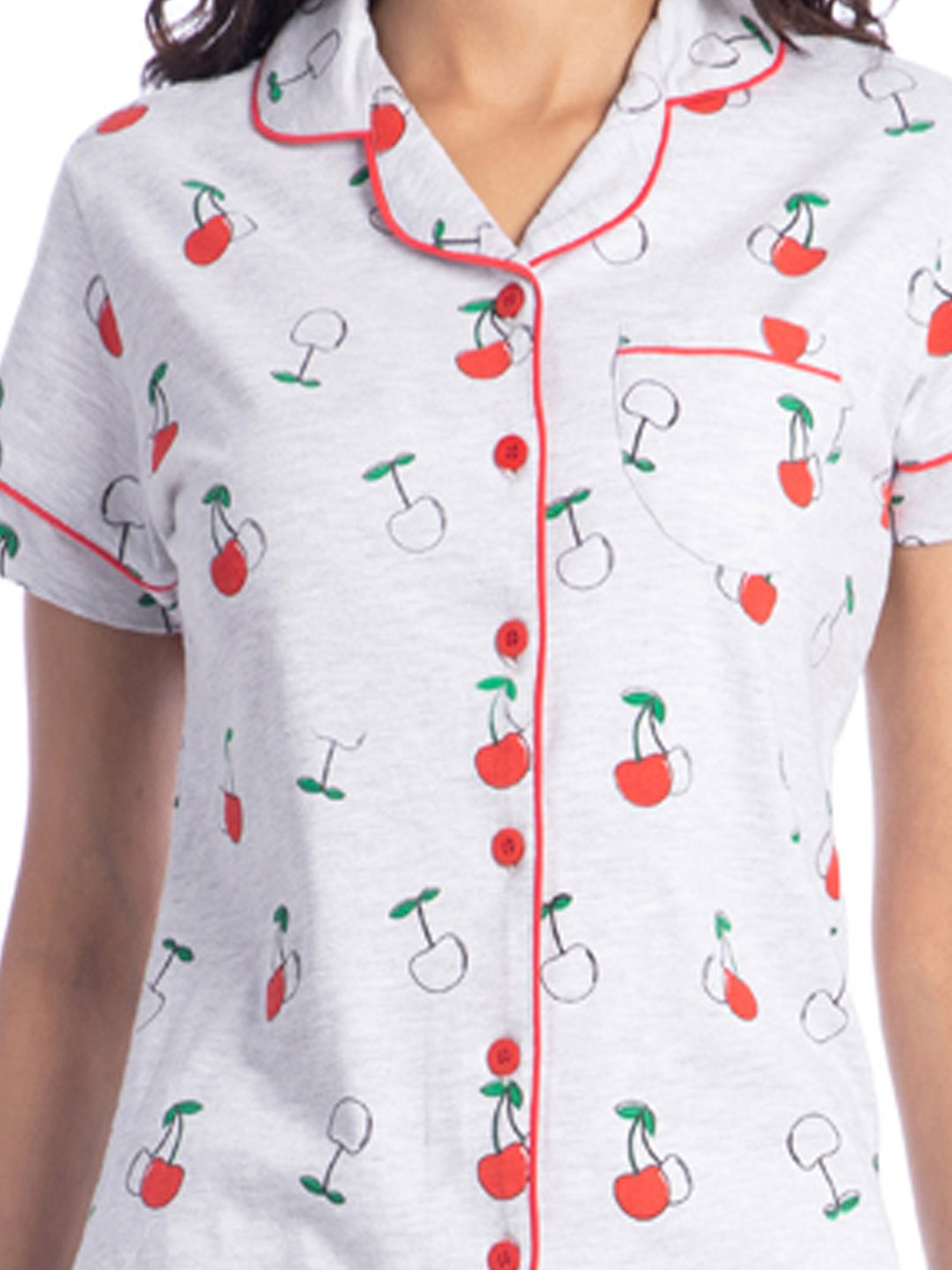 Nite Flite Grey Printed Shirt With Pyjamas