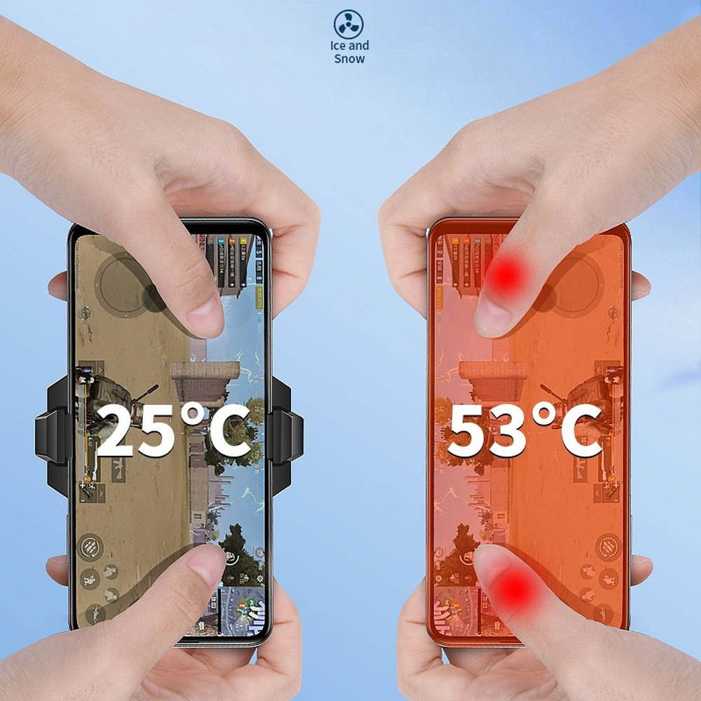 TakeIt Mobile Phone Cooler 3 Seconds Cooling Phone Radiator Semiconductor Heatsink with RAG Light Fan for Andoid Smartphone iPhone Gaming Lives Watch Videos