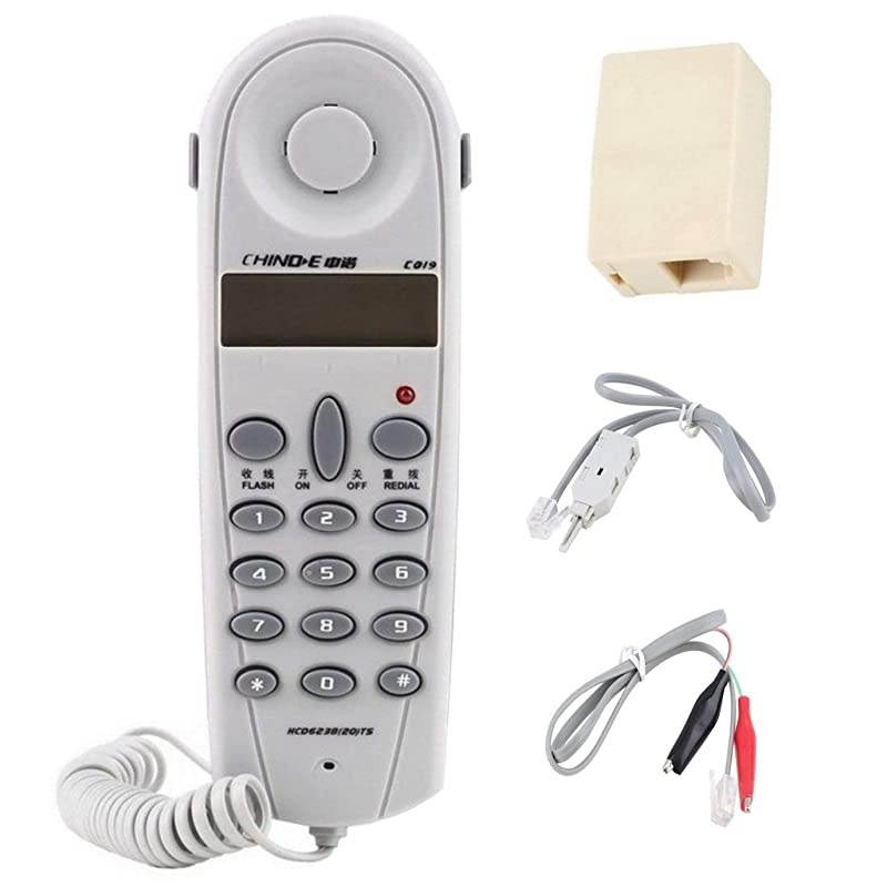 Telephone Phone Line Butt Test Tester Lineman Tool Cable Set(Gray)