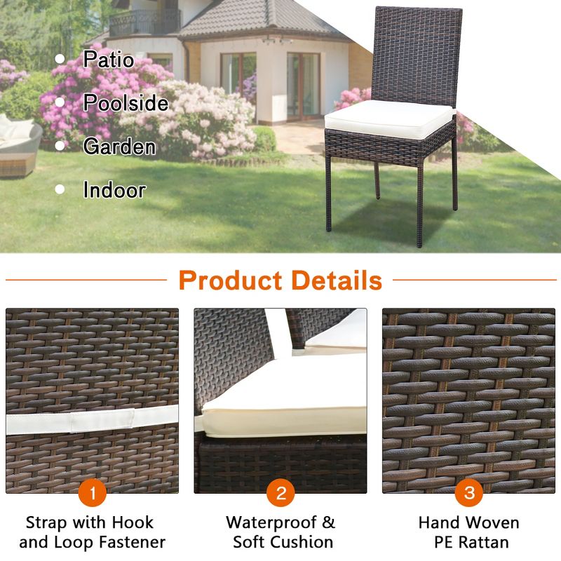 3pc Outdoor Wicker Conversation Set with Sofa Chairs & Table - Crestlive Products