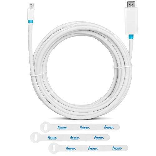 aurum cables mini displayport to hdmi cable with 3 piece cable ties - 15 feet