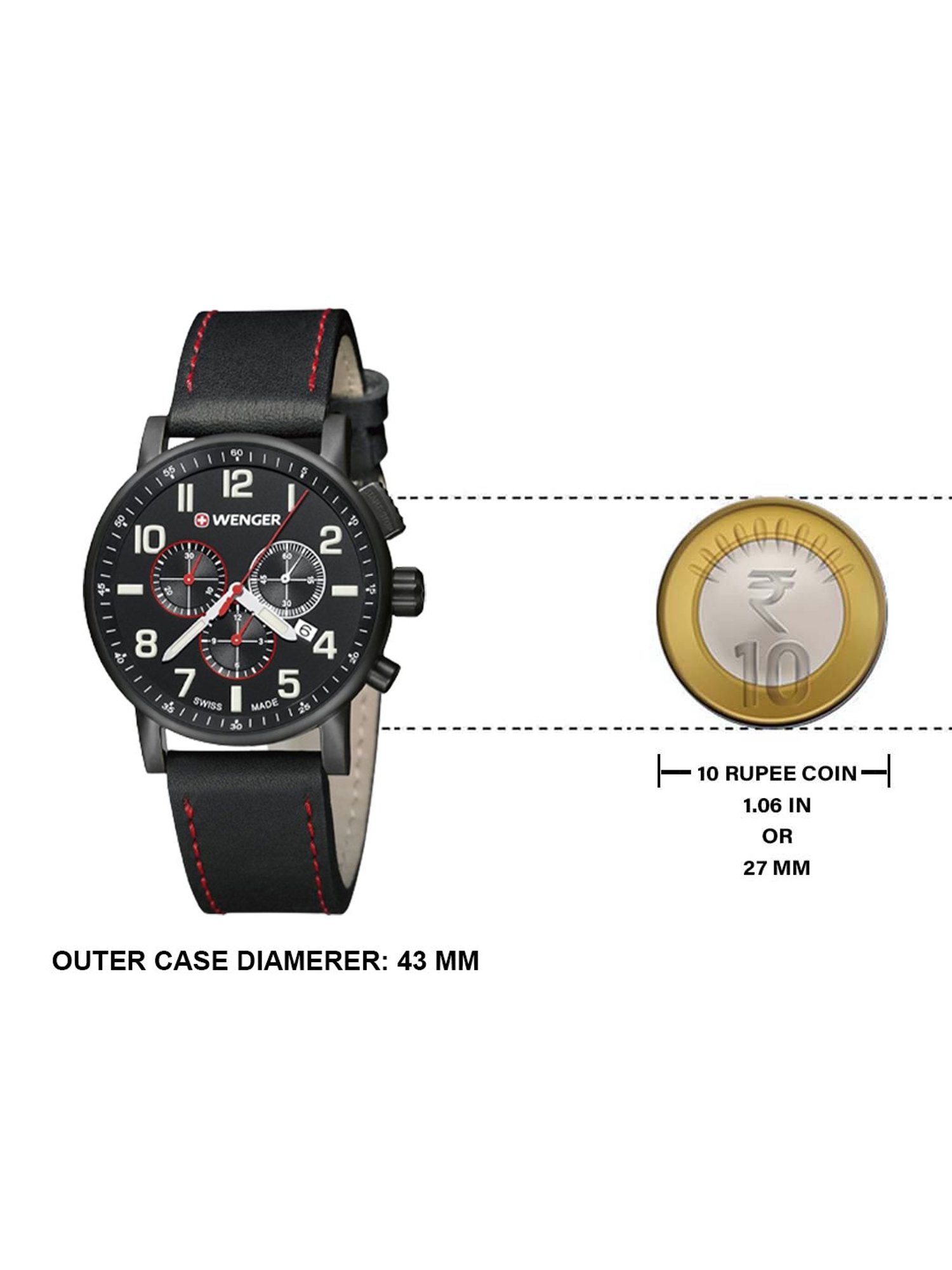 Wenger 01.0343.104 Attitude Chronograph Swiss Made Watch for Men