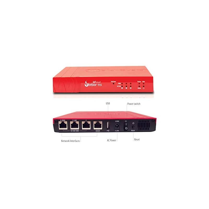 Firebox T15 Network Security Firewall with 1YR Basic Security Suite for Home and Small Businesses (WGT15031-WW)