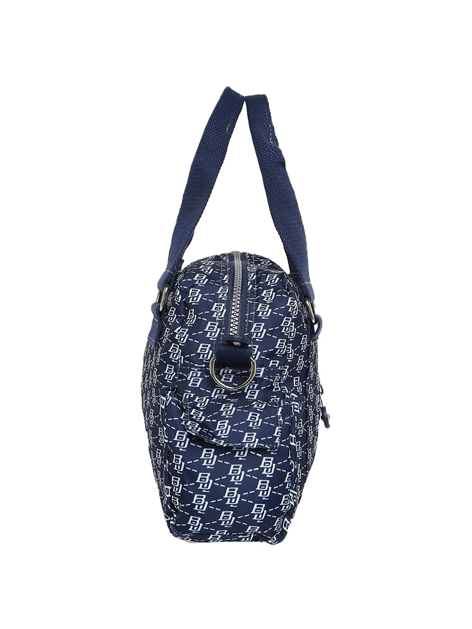 Baomi Blue Printed Medium Handbag