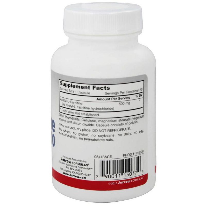 Jarrow Formulas Acetyl L-Carnitine 500 mg.  -  60 Count