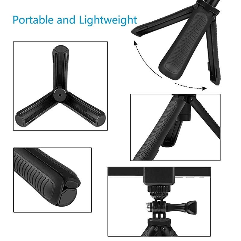 Mini Selfie Stick Tripod Kit Two in One Compatible with GoPro AKASO Action Camera and Cell Phone Accessories