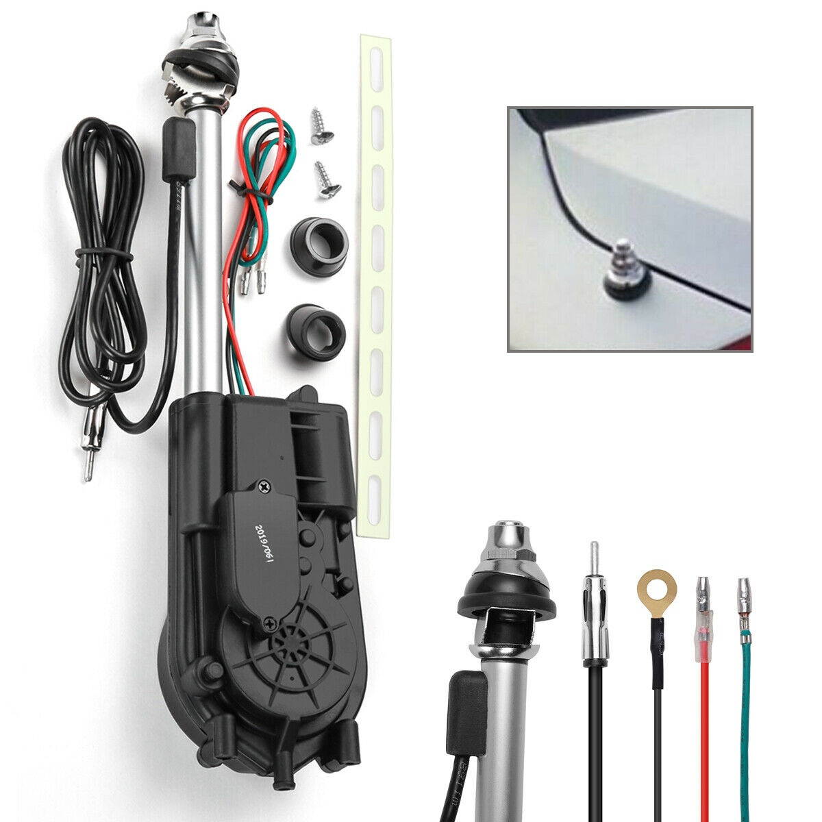 Auto Car 12V Power Electric AM FM Radio Signal Mast Aerial Antenna Kit US SHIP