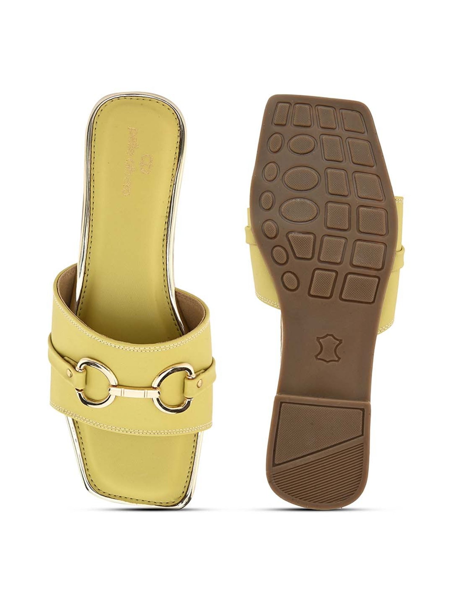 Pelle Albero Women's Yellow Casual Sandals