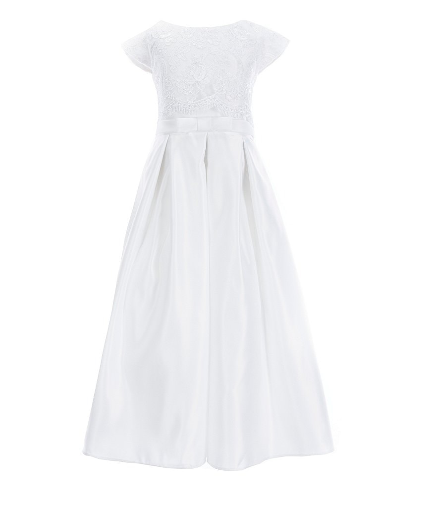 Sweet Kids Big Girls 7-16 Lace/Satin Pocketed A-Line Dress