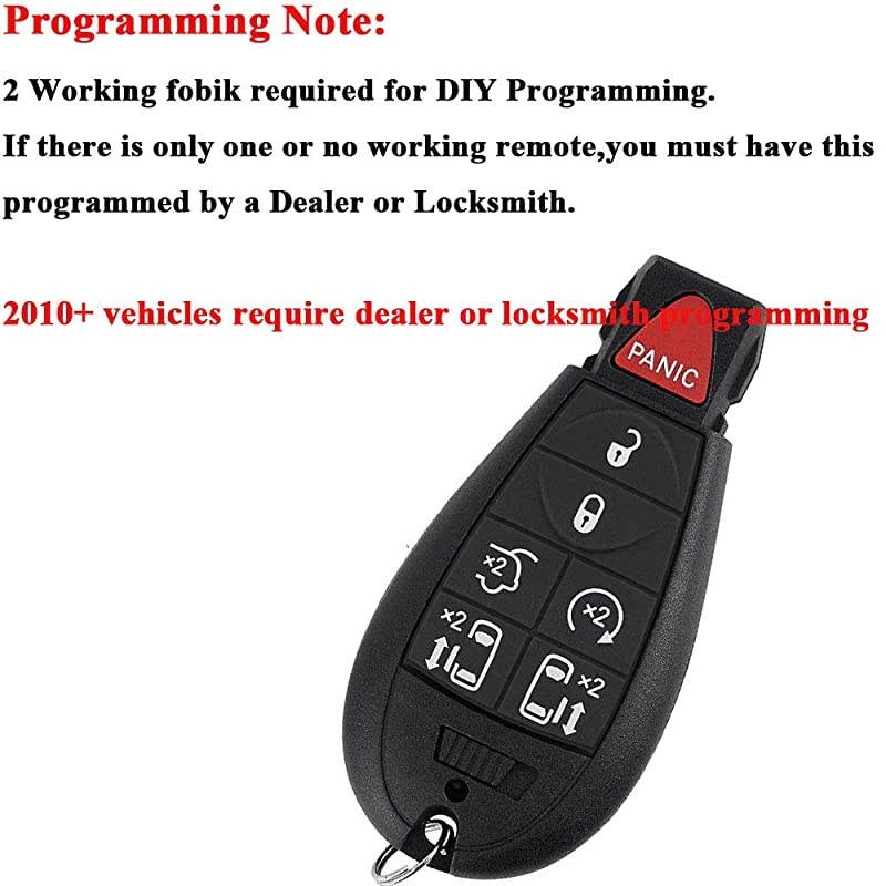 Button Replacement Car Key Fob Keyless Entry Remote M3N5WY83X IYZC01C for 20082015 Chrysler Town and Country20082014 Dodge Grand Caravan