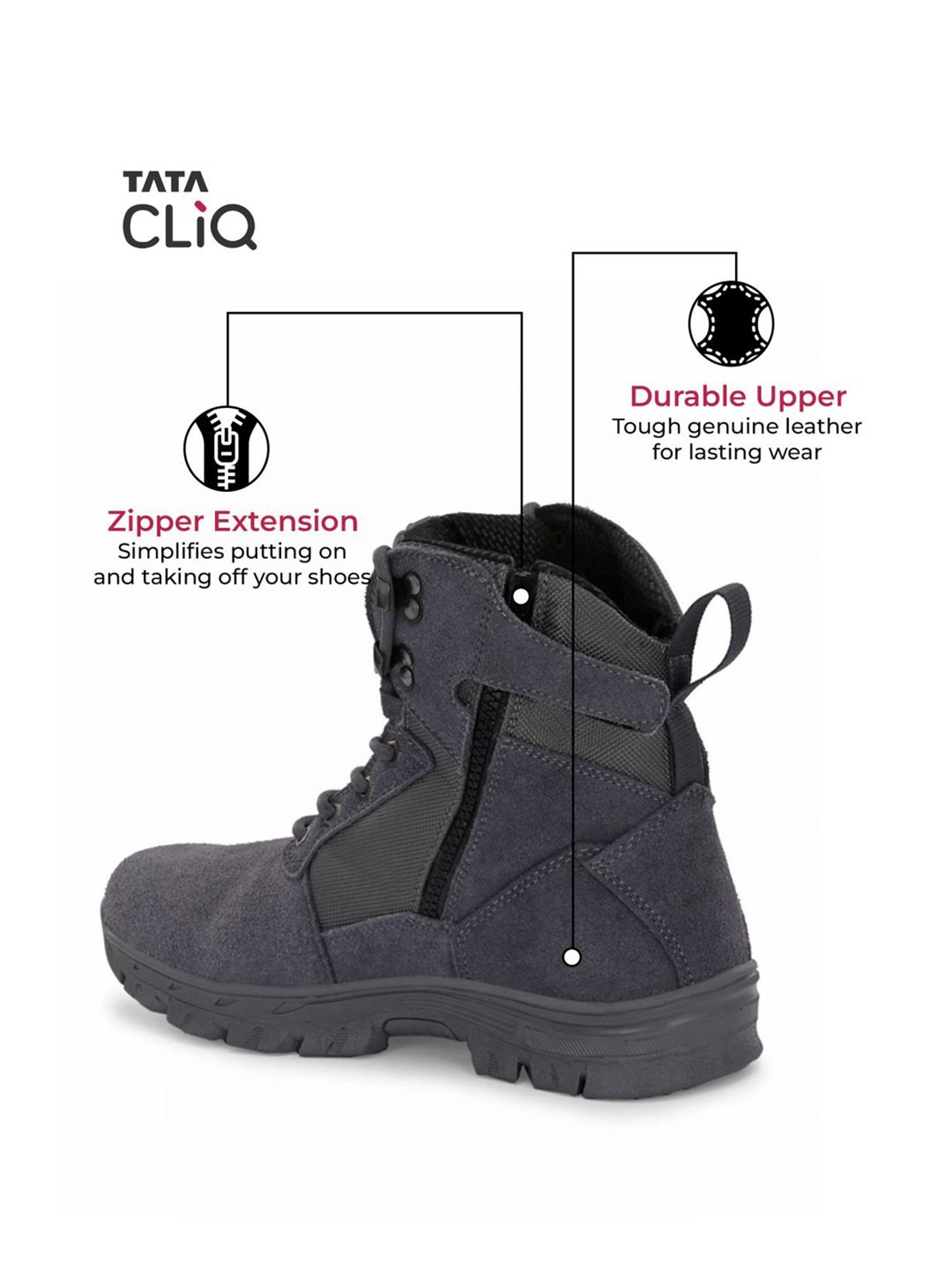 Hoversole Men's Warrior Grey Derby Boots