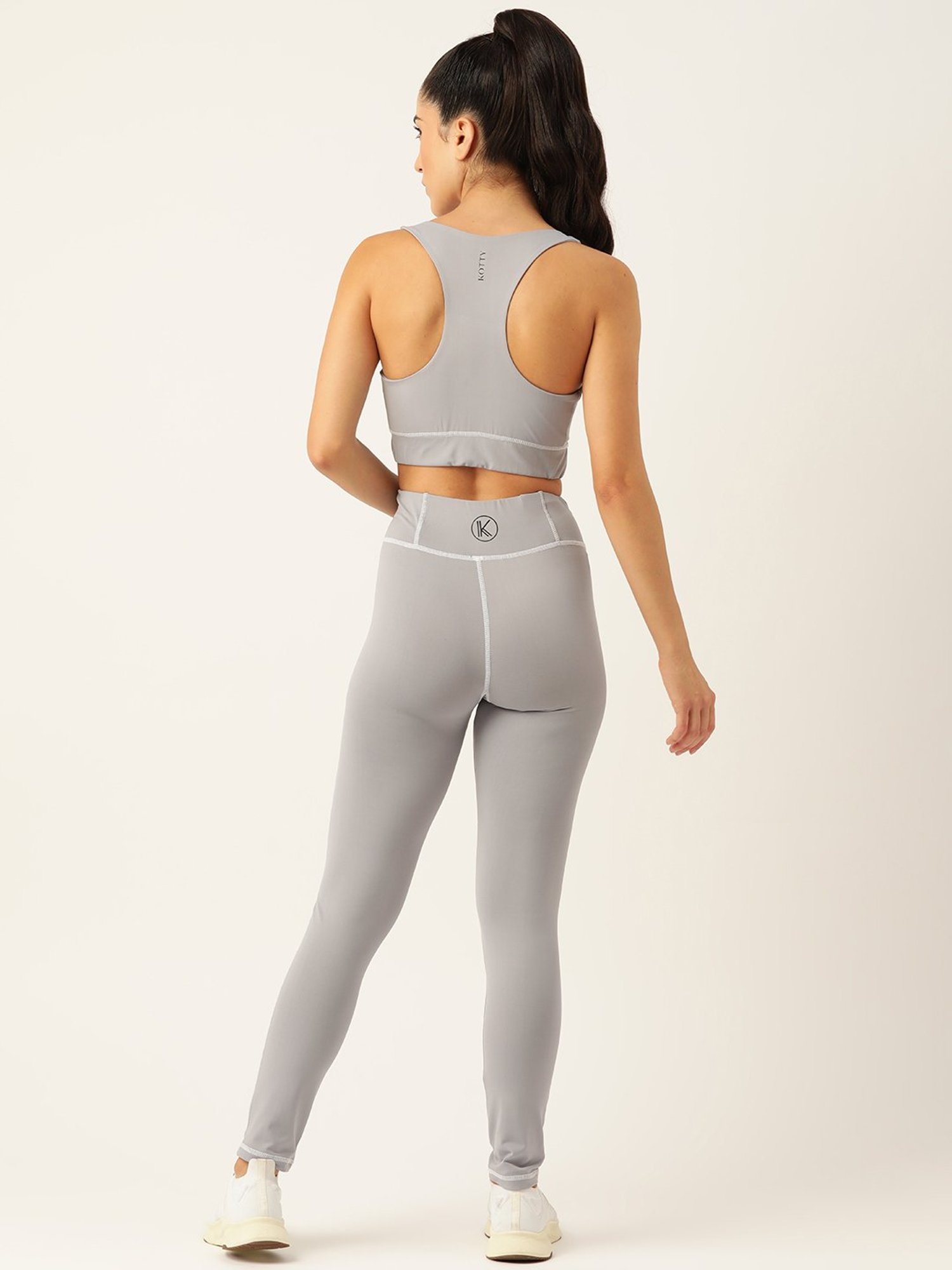 Kotty Light Grey Polyester Logo Print Tracksuit