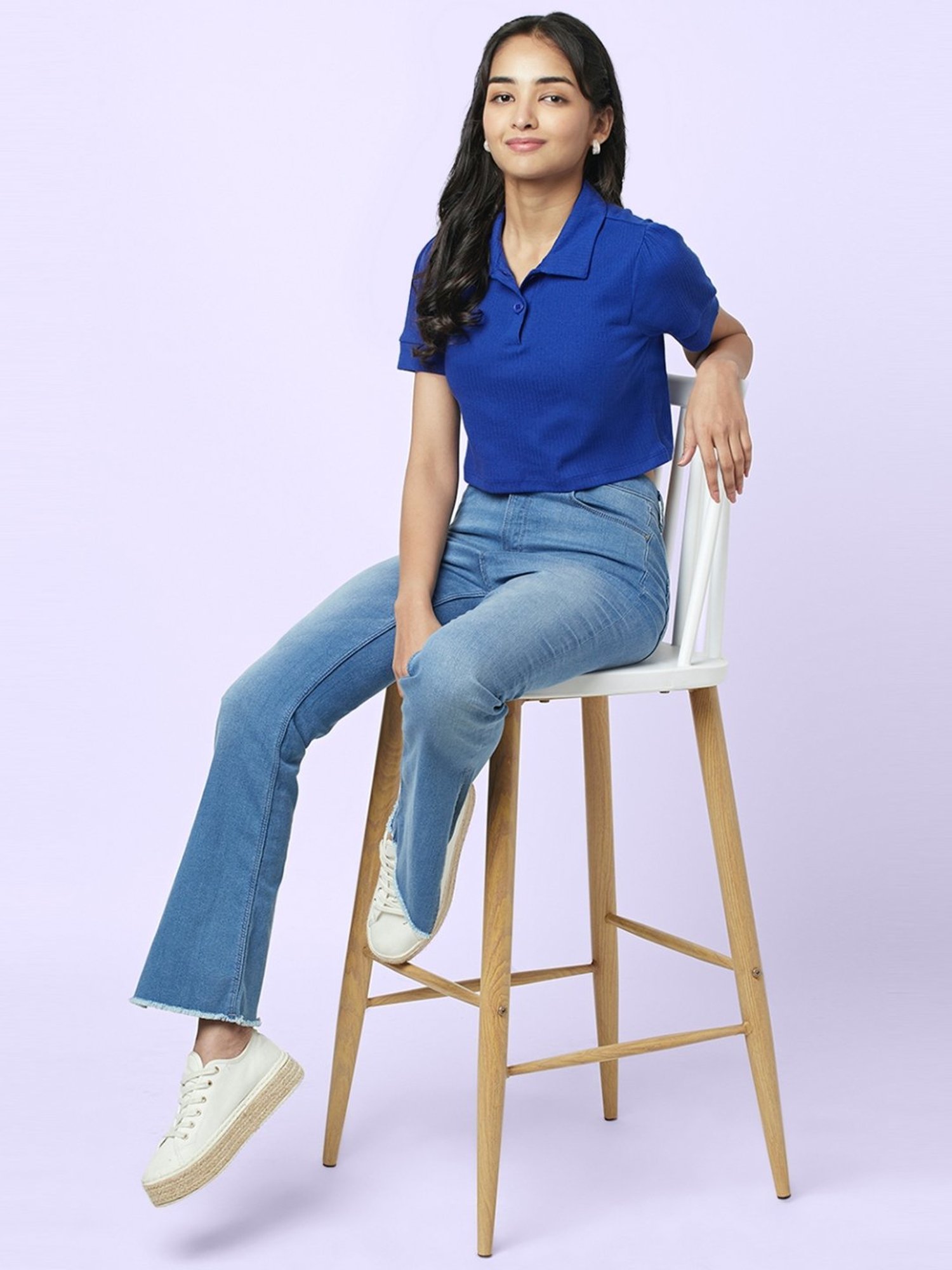 YU by Pantaloons Blue Slim Fit Top