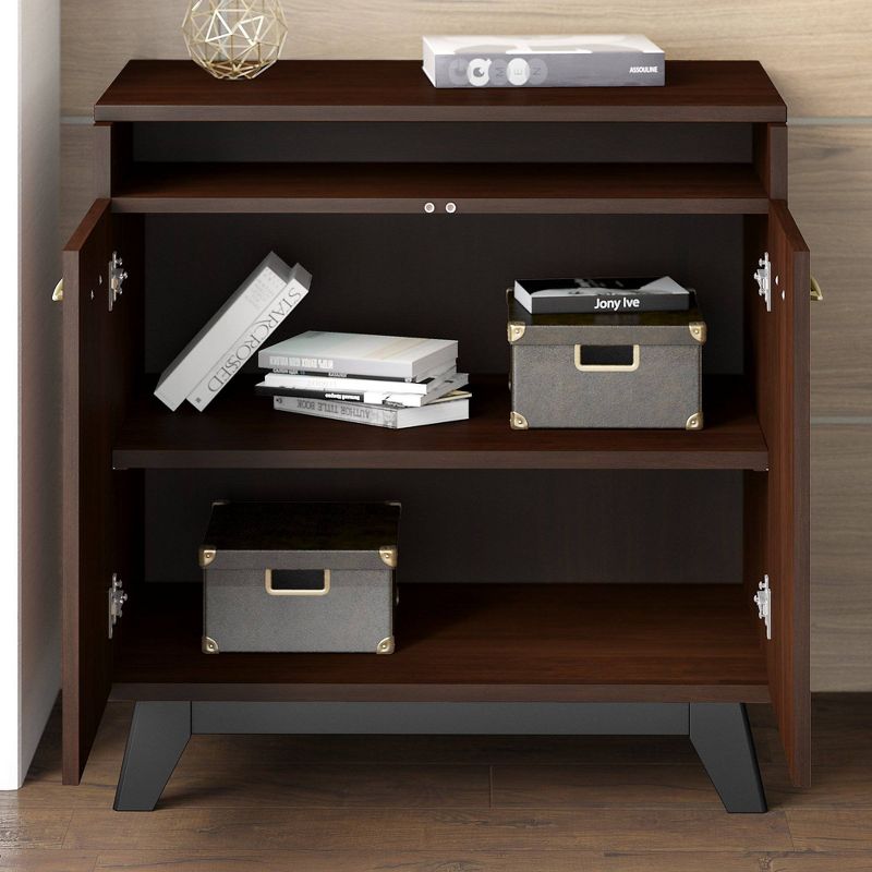 Centura Small Storage Cabinet with Doors Century Walnut - Kathy Ireland Office