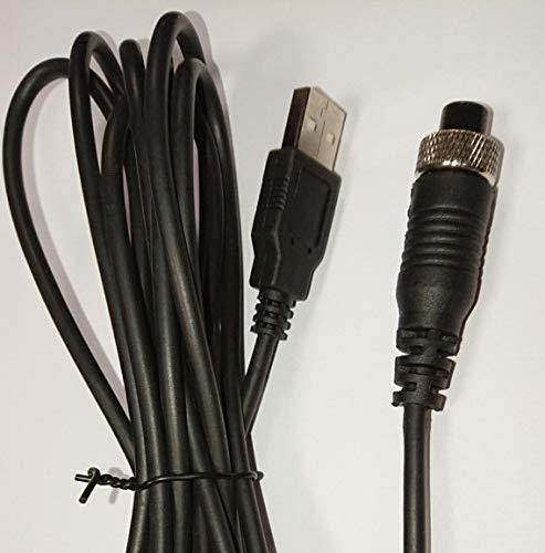 RiteAV - 10 Foot USB 2.0 Type A (Male) to GX12 5-Pin (Female) Twist-Lock Connector (Black)