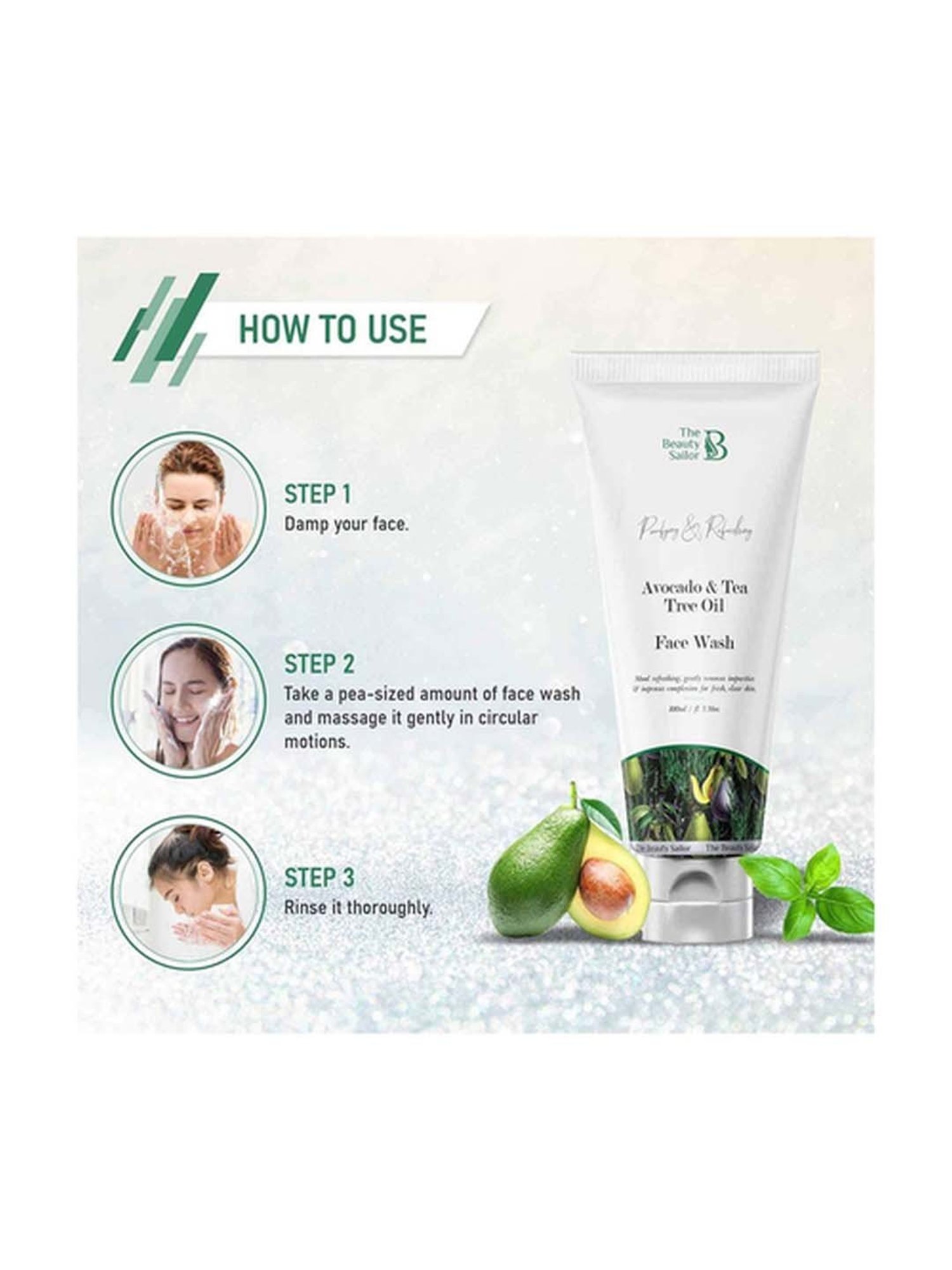 The Beauty Sailor Avocado & Tea Tree Oil Face Wash Pack of 2 - 200 ml