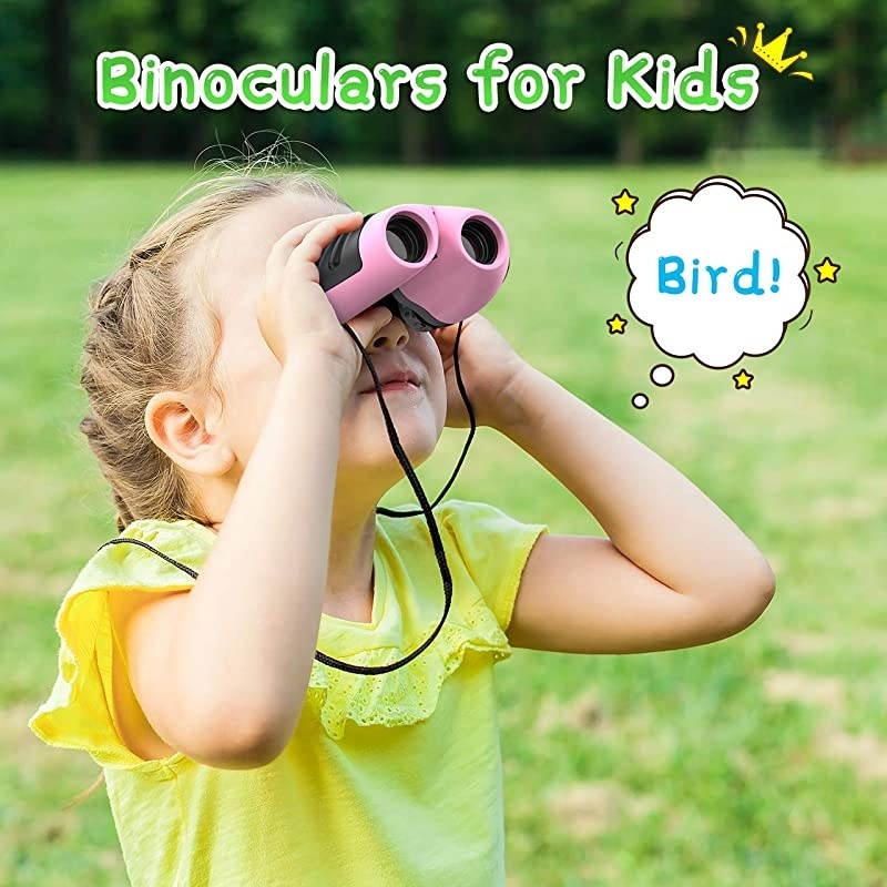 Binoculars for Kids Outdoor Toys for 312 Years Old Kids 8X21 High Resolution Compact Waterproof Bird Watching Foldable Binocular Perfect for TravelCampingHikingBirthday XmasPink