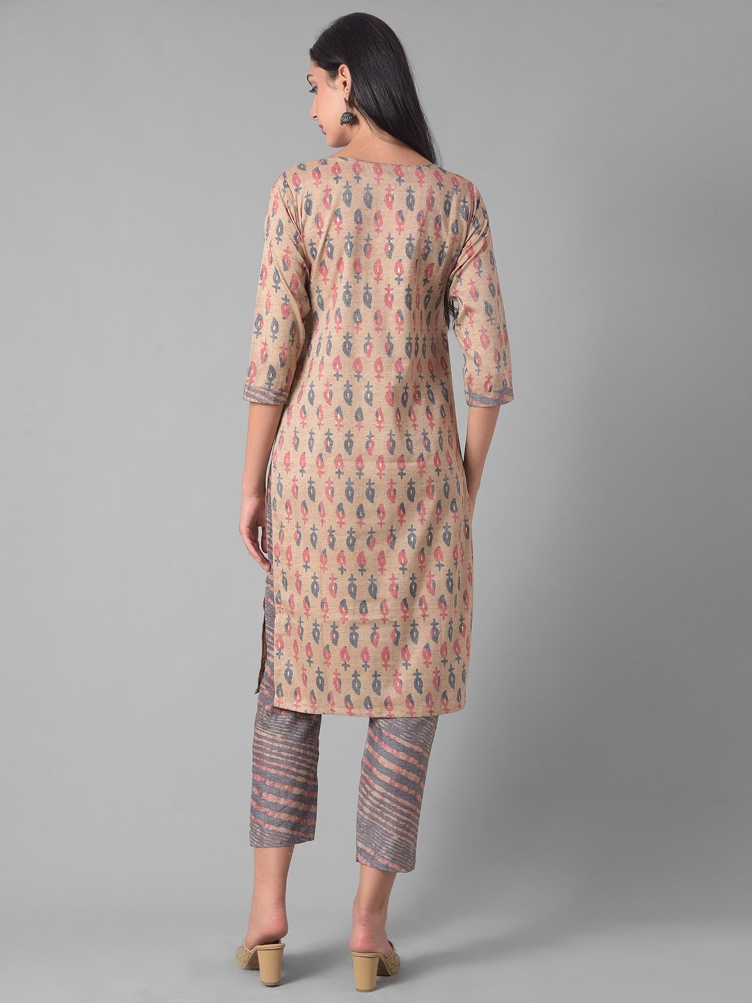 Dollar Missy Beige Embellished Kurta With Pants