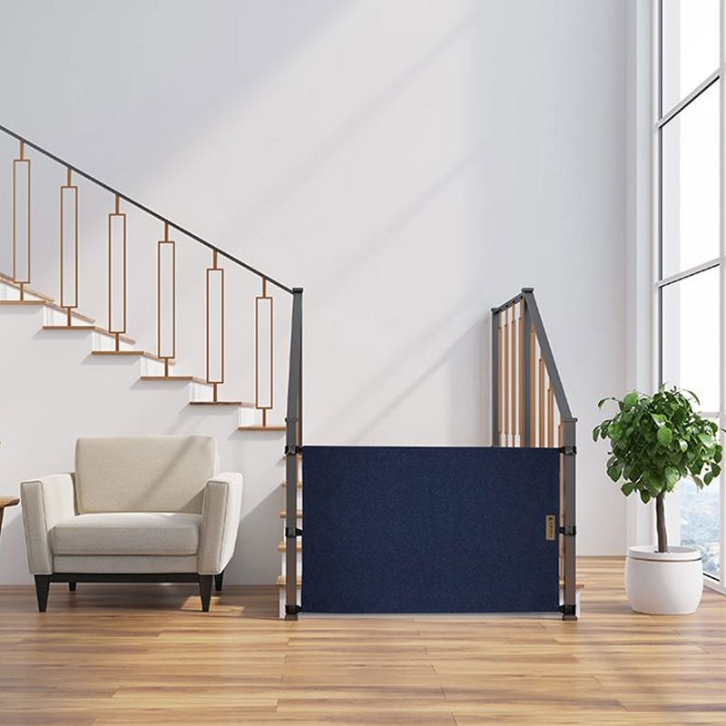 The Stair Barrier Portable Travel Regular Banister to Banister Retractable Fabric Baby and Pet Safety Gate, 36 to 42 Inch, Indigo