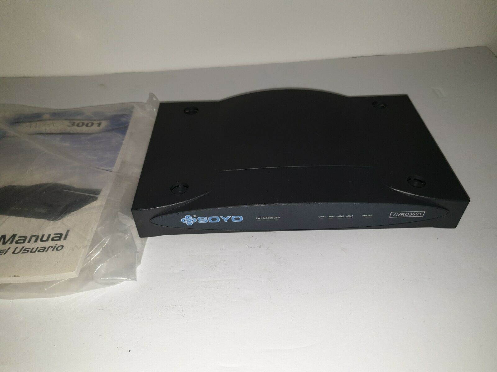 Soyo Broadband Voice Over Internet AVRO-3001 VoIP 4 Port Router
