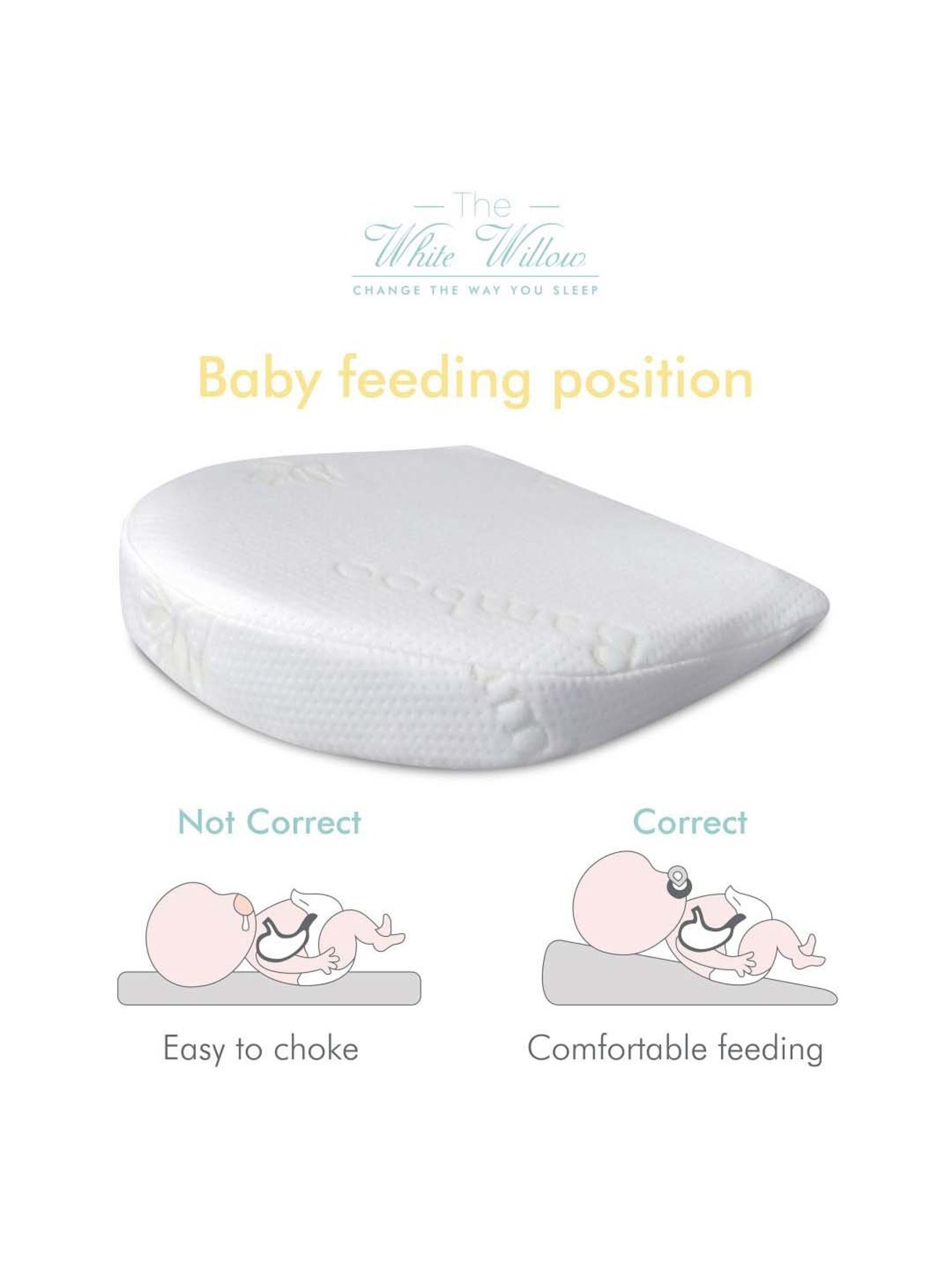 The White Willow White C-Shaped Wedge Pillow - Set of 1