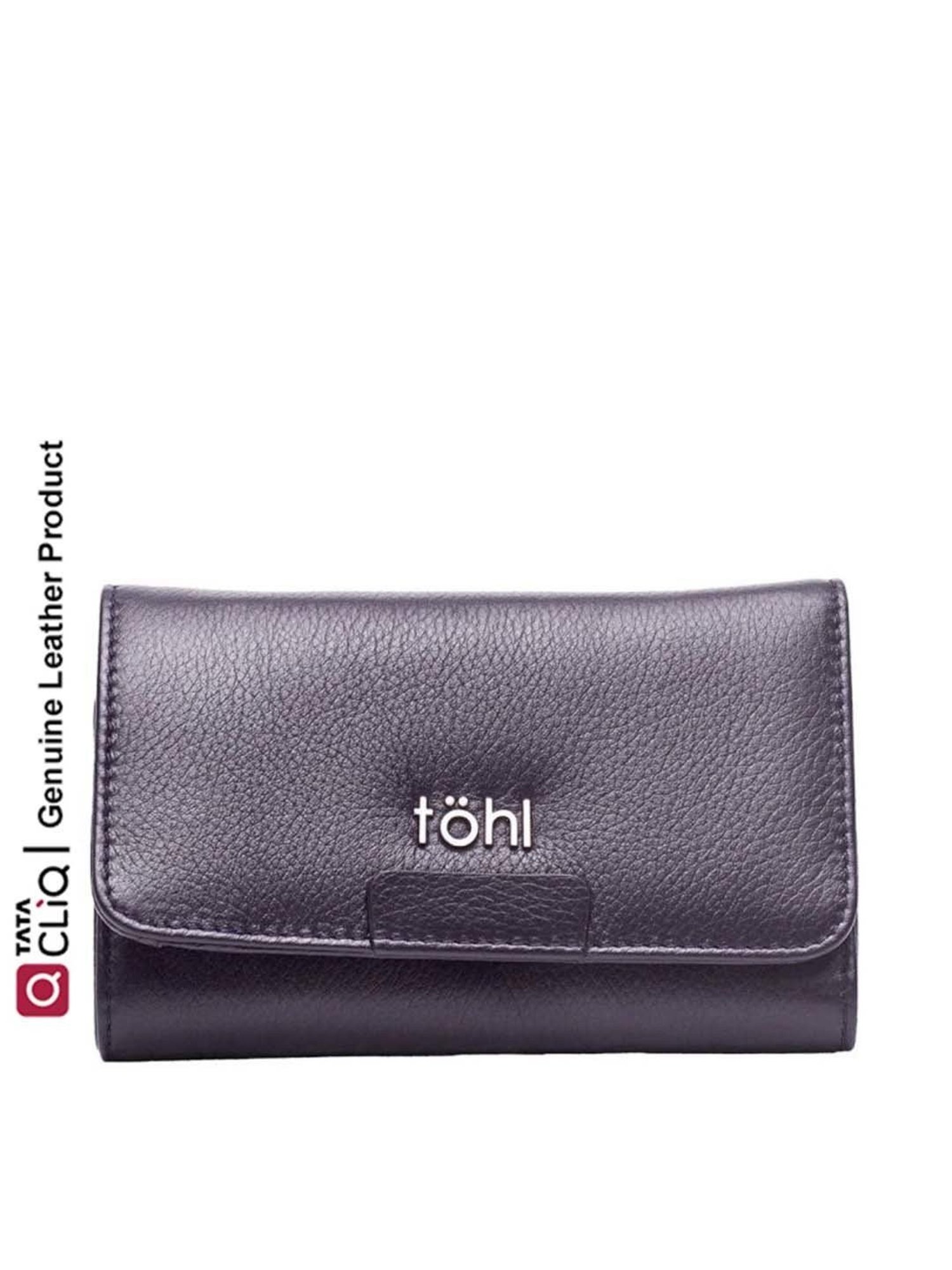 Tohl Burgundy Solid Tri-Fold Wallet for Women