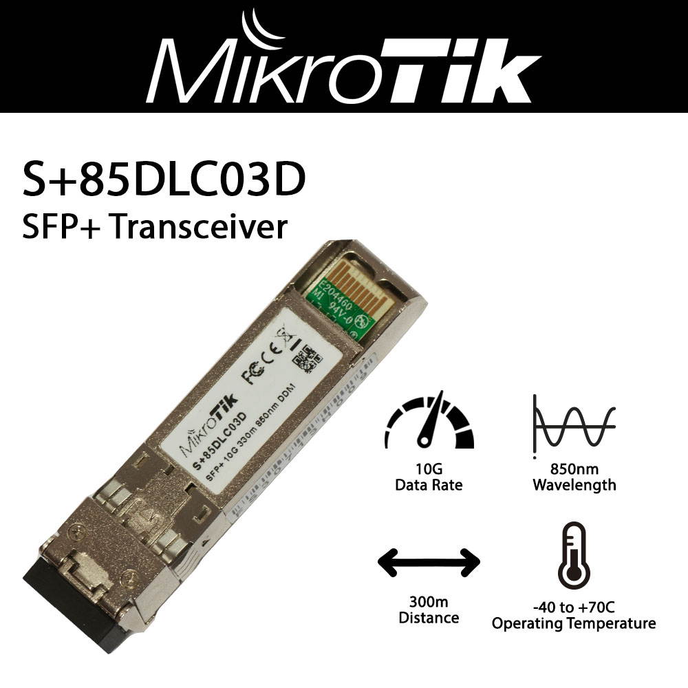 Mikrotik S+85DLC03D SFP+ 10Gbit 300m Transceiver with LC Connector