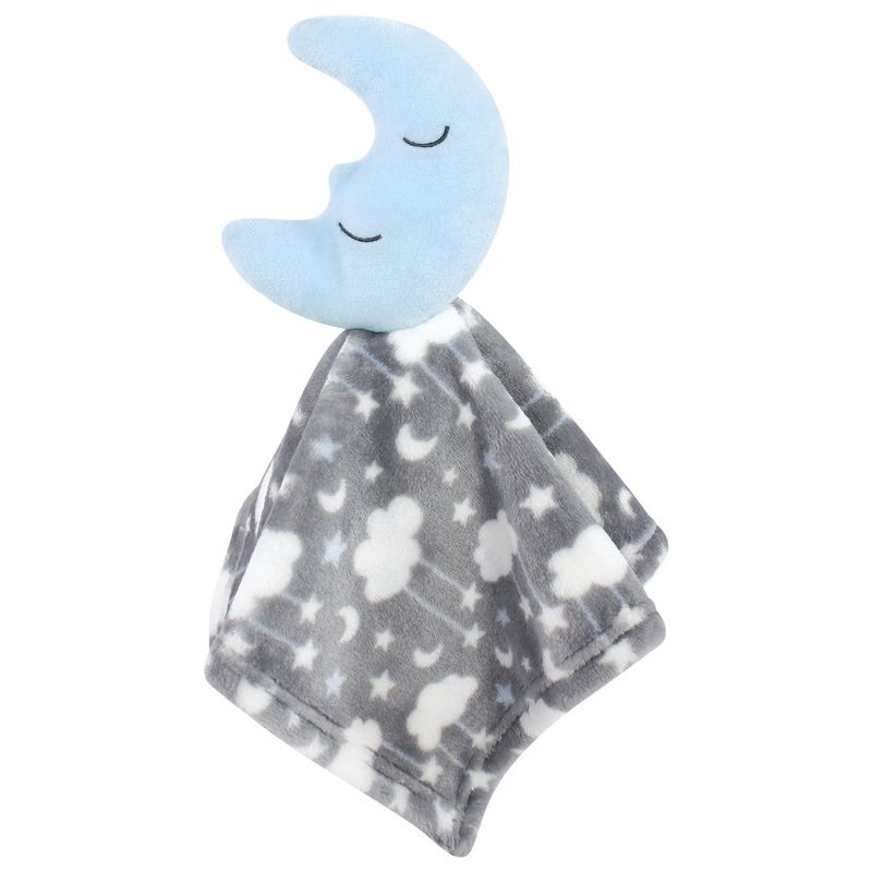 Hudson Baby Infant Boy Plush Blanket with Security Blanket, Moon Boy, One Size