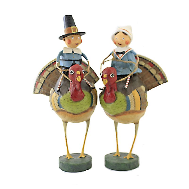 Lori Mitchell 10.0" Tom & Goody On Gobblers Pilgrims Thanksgiving  -  Decorative Figurines